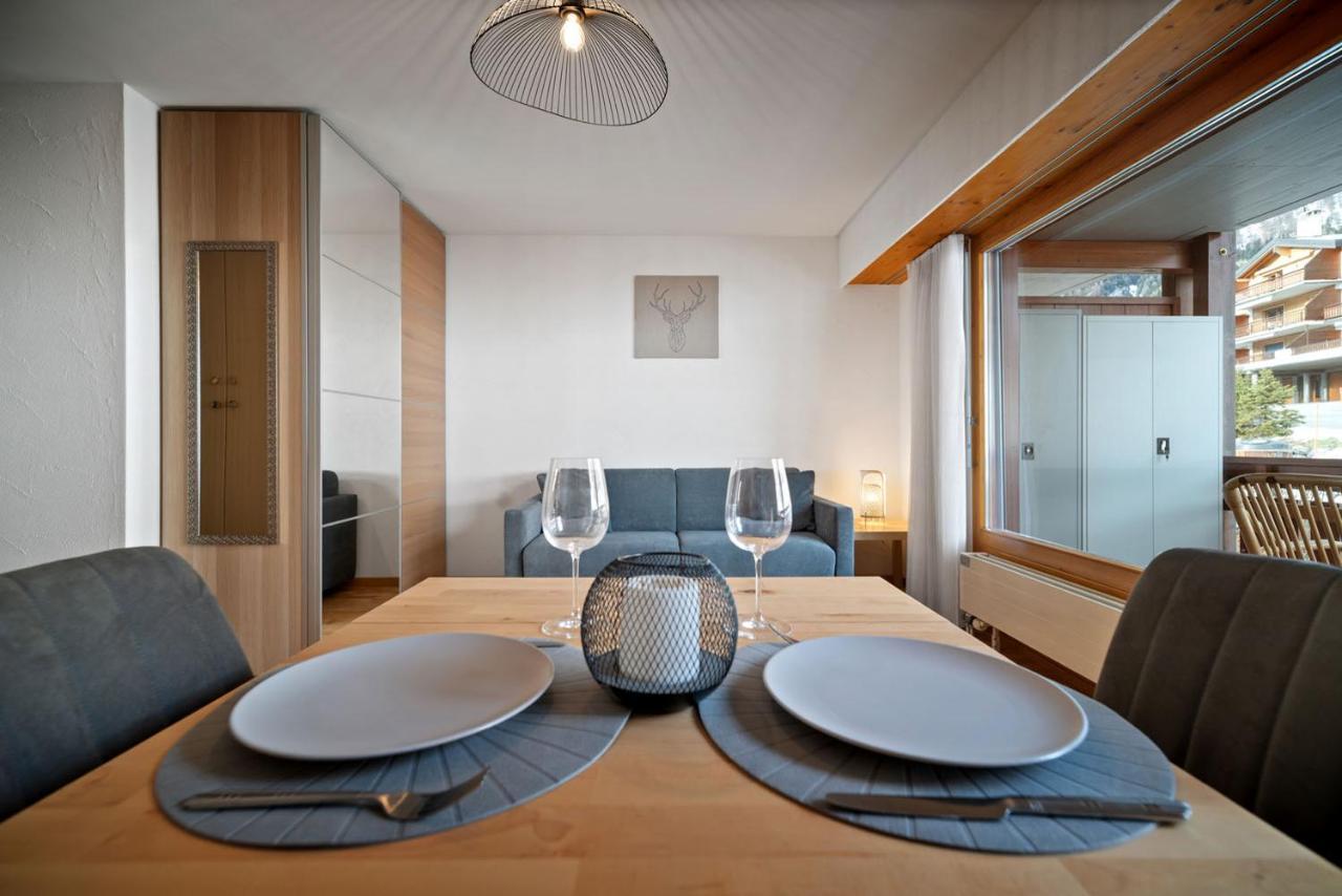 Charmant studio rénové situé dans les bains d'Ovronnaz, immeuble les Sources Exterior foto